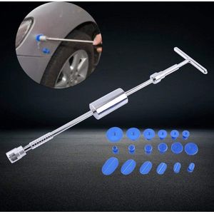 Automatische t-bar schuifhamer voor verveloos uitdeuken - 18 stuks zelfklevende treklipjes - uitdeukgereedschapset