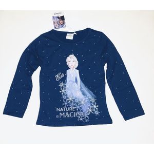 Disney Frozen longsleeve - Nature is Magical - donkerblauw - maat 122/128 (8 jaar)