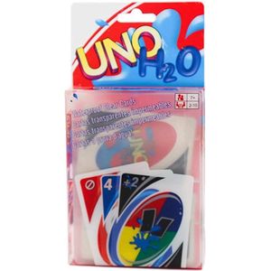 Uno kaartspel waterproof - H2o  - waterdicht - transparant - pvs - kaarten - plastic kaarten - familiespel - kinderspel - vakantie - op reis