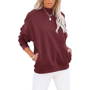 Dames Mock Coltrui Lange Mouwen Sweatshirt Lichtgewicht Casual Top