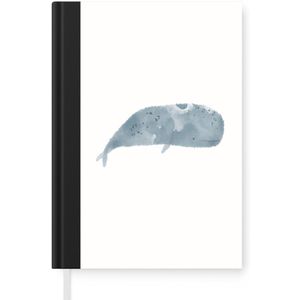 Notitieboek - Schrijfboek - Potvis - Dieren - Zee - Waterverf - Notitieboekje klein - A5 formaat - Schrijfblok