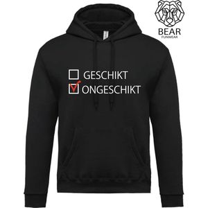 Geschikt / Ongeschikt | Fun hoodie | Grappige hoodie | Maat L