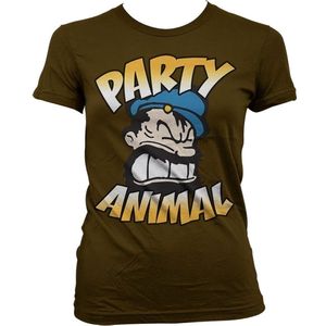 Popeye Brutos Party Animal Girly T-Shirt Damen Brown-S