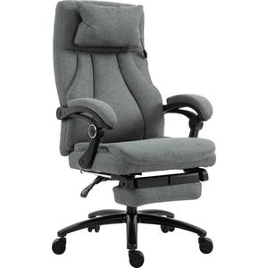 Vinsetto massagestoel - polyester/metaal - 64x74x109-117 cm - grijs