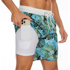 Heren Zwemshorts met Compressieliner - Sneldrogende Strandshorts voor Zomer en Sportactiviteiten