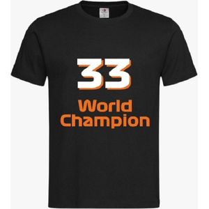 LBM World Champion nr 33 Race Circuit T-shirt - Zwart - Maat L - Unisex
