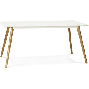 Alterego Rechthoekige keukentafel / bureau 'CANDY' wit - 160x90 cm
