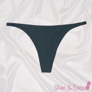 SilverAndCoco® - Naadloze String / Seamless Onderbroek Dames / Zacht Brazilian Slipje / Naadloos Stretch Ondergoed Vrouw / Strings Dames Lingerie Broekje Slip - Donker Groen / Small S