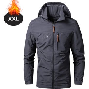 Livano Windjas Voor Heren - Parka - Lente & Herfst - Jas - Volwassen - Windjack - Windbreaker - Outdoor - Buiten - Donkergrijs - Maat XXL