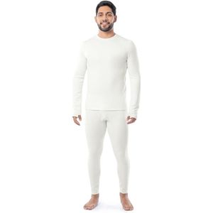 Heren Zwaargewicht Geborsteld Rug Fleece Thermisch Ondergoed Basislaag Set