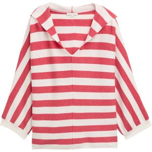 TOM TAILOR - Hoodie - Rood/Wit - Gestreept - Losse Pasvorm