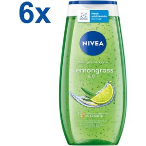 NIVEA - Lemongrass & Oil - Douchegel - 6x 250 ml - Voor een glad huidgevoel - Voordeelverpakking