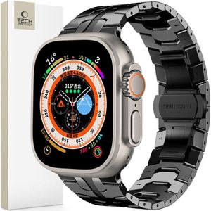 TECH-PROTECT - ROESTVRIJE - LIJN APPLE WATCH - 4 / 5 / 6 / 7 / 8 / 9 / SE / ULTRA - 1 / 2 - (42 / 44 / 45 / 49 - MM) - ZWART