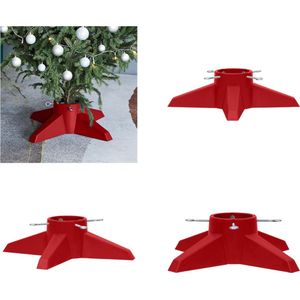 vidaXL Kerstboomstandaard 55-5x55-5x15 cm rood - Kerstboomstandaard - Kerstboomstandaards - Kerstboomstandaarden - Kerstboomhouder