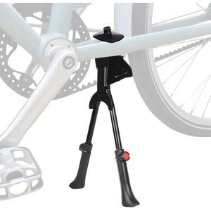 fietsstandaard, instelbaar, aluminiumlegering, anti-slip rubberen voet, zijstandaard voor fietsen maat 24 - 29 inch, mountainbikes, MTB en andere modellen
