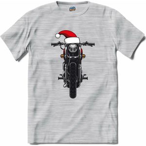 Kerst motor - T-Shirt - Heren - Donker Grijs - Gemêleerd - Maat 4XL