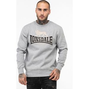 Lonsdale Sweatshirt Lawins Rundhals Sweatshirt normale Passform Marl Grey/Black/Grey-XL