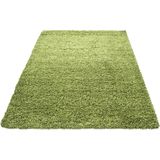 Tapijtenloods Basic Shaggy vloerkleed Groen Hoogpolig- 80x250 CM