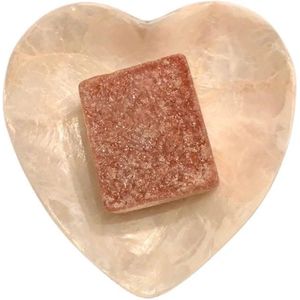 ByBazz | Schaaltje Schelp Capiz - hart - Witgoud (incl. amberblokje) - Valentijns cadeau