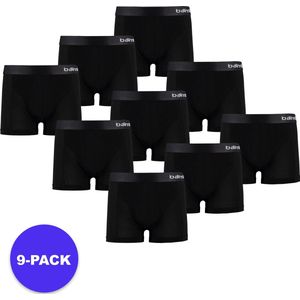 Apollo (Sports) - Bamboe Boxershorts Jongens - Zwart - Maat 122/128 - 9-Pack - Voordeelpakket