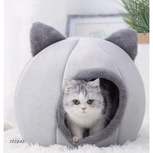 IKIGAI™ Deluxe - Kattenhuis - Kattenmand - Kat - Hond - Hondenmand - Grijs - Dierenhuis - 36X36X40