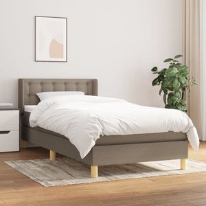 The Living Store Boxspring met matras stof taupe 80x200 cm - Bed