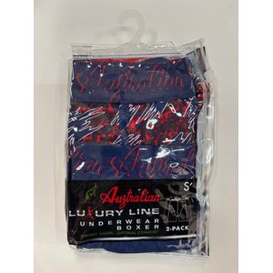 2 stuks Australian Boxershort- Donker Blauw Oranje -M