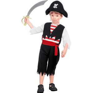 Widmann - Piraat & Viking Kostuum - Vechten Op Het Dek Piraat Kind Kostuum - Zwart - Maat 104 - Carnavalskleding - Verkleedkleding
