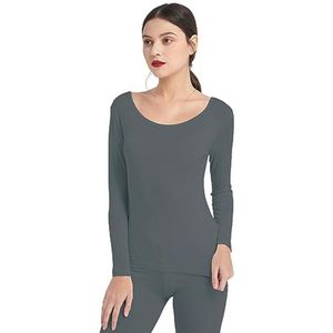 Ultradun Thermisch Ondershirt Dames Ronde Hals Lange Mouwen