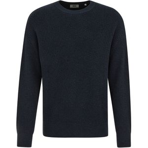 WE Fashion - Gebreide Trui - Donkerblauw - Herenmodel - Loose Fit