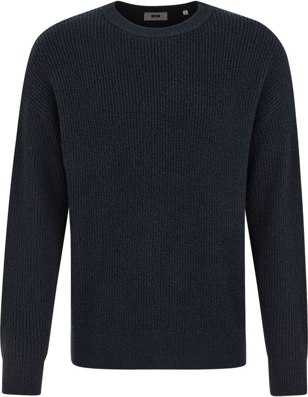 WE Fashion - Gebreide Trui - Donkerblauw - Herenmodel - Loose Fit