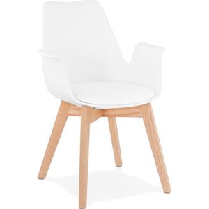 Alterego - Mistral - Stoel - Wit - Kunststof - Houten Poten