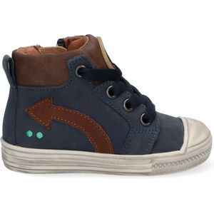 BunniesJR 221630-129 Jongens Hoge Sneakers - Blauw - Nubuck - Veters