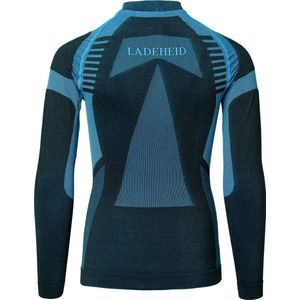 Ladeheid Kinderen Thermoshirt - Thermo ondergoed – Jongen - Meisje - Thermokleding - Longsleeve – LA-SS-Thermo-Shirt-Men - Zwart/Turquoise - 122-128
