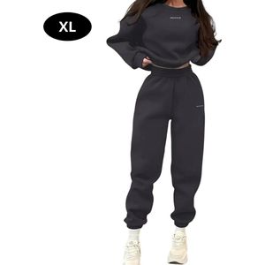 Bovista Joggingpak Dames - Huispak - Volwassenen - Trainingspak - Comfortabel - Jogging Pak - Joggingsbroek - Donkergrijs - XS