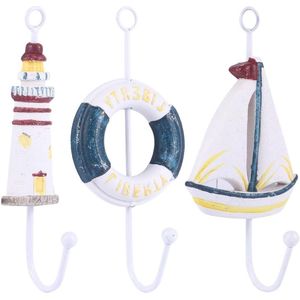Nautische Strand Muur Haken voor Woondecoratie - Set van 3