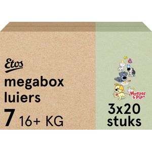 Etos Woezel & Pip Luiers XXL Maat 7 - 16+ kg - 60 stuks (3x20 stuks)