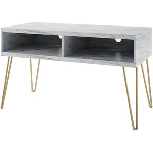 Athena|TV-meubel met 2 compartimenten in Wit Marmer Look