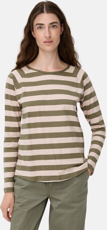 camel active Gestreepte longsleeve met raglanmouwen - Maat womenswear-XXS - Lila roze