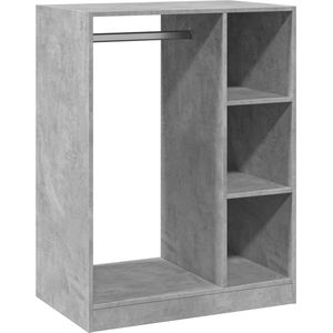 vidaXL - Kledingkast - 77x48x102 - cm - bewerkt - hout - betongrijs