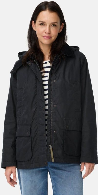 camel active Outdoor Jas met afneembare capuchon en cordkraag - Maat womenswear-34 - Donkerblauw