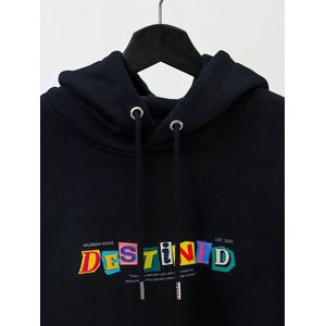 Hoodie - Destined - Wurban Wear | Casual | Hoodie | Unisex hoodie | Streetwear | Y2K | Gym | Gewichten | Hip hop | Urban fashion | Skateboard | Zwart