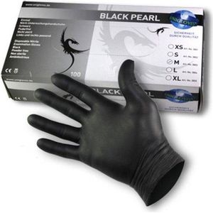 2 STUKS/ DOZEN: Unigloves Nitril handschoenen BLACK Pearl / ZWART MAAT L- voor zorg- en contactberoepen (Top kwaliteit)