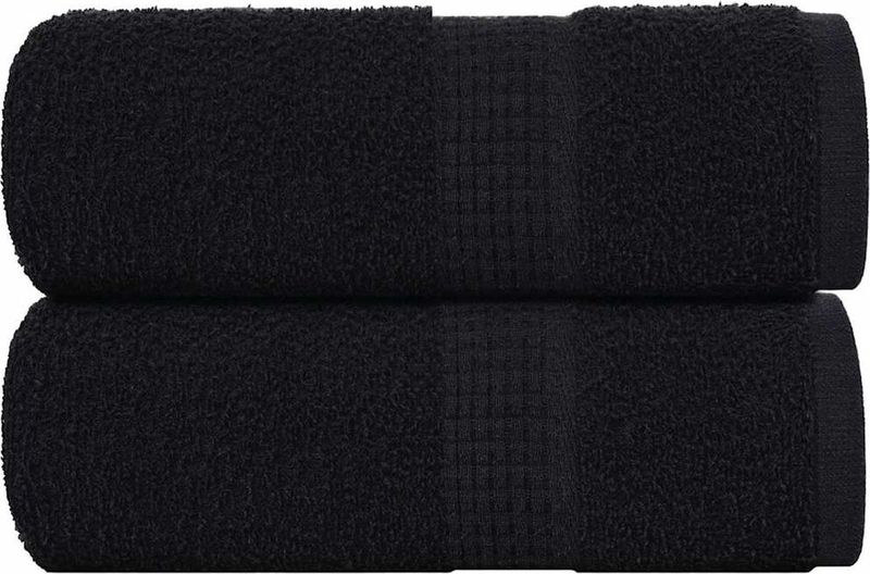 vidaXL - Gastendoekjes - Zwart - 30x50 cm - 100% Katoen - 2 Stuks