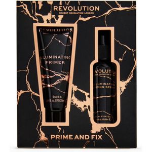 Makeup Revolution Illuminating Prime & Fix Duo Gift Set - Primer & Fixing Spray - Cadeauset - Cadeau - Kerst