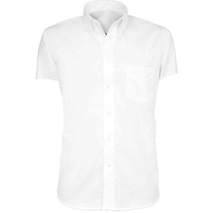 Giovanni Capraro 42-1 Heren Shirt overhemd korte mouw | Wit | maat 40