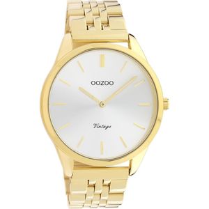 OOZOO Vintage series - goudkleurige horloge met goudkleurige roestvrijstalen armband - C9986 - Ø38