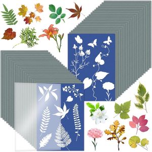 Tekenpapier-overtrekpapier-32 vellen cyanotype papier- A5 Sun Print Art Kit High Sensitive Sun Paper -Nature Sun Printing Kit- tekenkunstpapier voor kinderen volwassenen DIY Craft Project