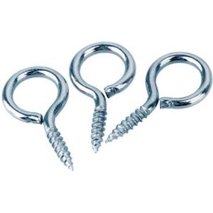 FSW-Products - 20 Stuks - Schroefhaken - Schroef haak - RVS - 16mm - Ophanghaak - Schroefhaak - Haak - kledinghaak - Kerstverlichting Ophangen