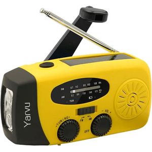 Yarvu Noodradio - 6 IN 1 - Opwindbaar - Solar - Geel